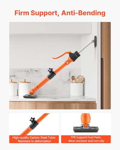 VEVOR Cabinet Jack Support Pole, 2-Pack, 15.75-23.6 Inch Steel Telescopic Quick Support Rod, Adjustable 3rd Hand System up to 220 lbs Capacity for Installing Cabinets, Lifting Drywall, Cargo Bars - style: 15.75"-23.6" 2PC
