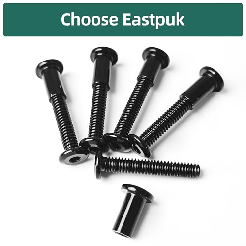 40Pcs 1/4-20 x 3 Flat Socket Head Cap Screws Bolts Barrel Nuts Kit, 304 Stainless Steel 18-8 Furniture Bolts Screws and Nuts, Black Oxided - size: 1/4 x 3"