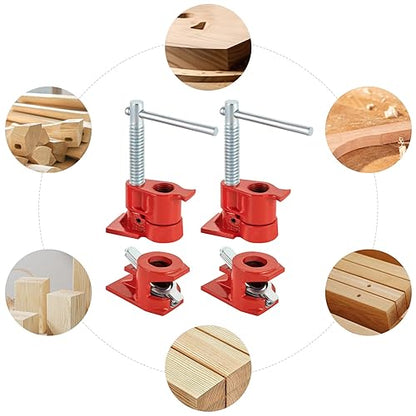 Heavy Duty Pipe Clamp Jaw,Wood Gluing Pipe Clamp Set,1/2 Inch Fixture Set,Professional Woodworking Tool Kit,Ergonomic Adjustable Handle,Use for Metalworking,Woodworking and Frame Assembly(2 Pack)