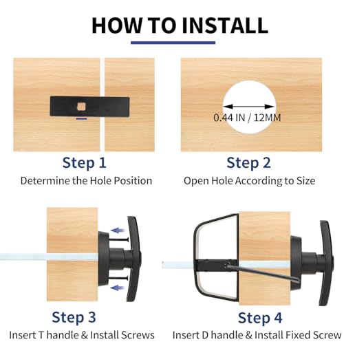 Shed Door Lock Latch, 5-1/2 Inch Stem Shed Door T Handle Lock with 4 Keys Hardware Set for Storage Barn Camper RV Garage, Fits on 4-1/2" Max Thickness - size: 5½ Inch Stem 1 PACK