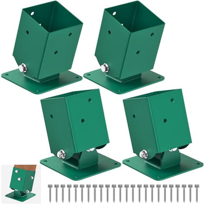 BeneLabel 4Pcs Swing Leveling Base Brackets A‑Frame Swing Set Brackets for 4×4 (Actual 3.5" x 3.5") Wood Legs DIY Swingset Base Brackets for Backyard Playset - color: 4pcs Swing Leveling Base Brackets