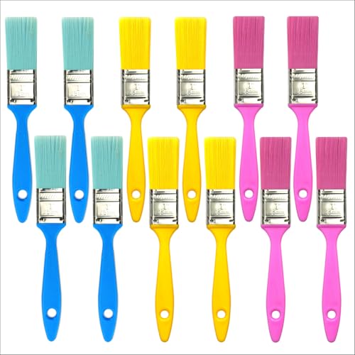 Great Andrew 12 PCS Small Paint Brushes 1 Inch Painting Acrylic - size: 1 Inch