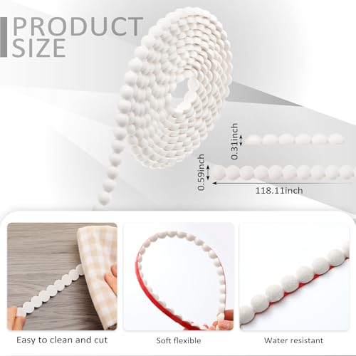 Leinuosen Flexible Bead Molding Trim Peel and Stick White 10ft /15 mm - color: White, size: 10ft /15 mm