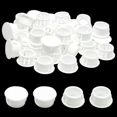 EASYEAH 30PCS 5/8"(16mm) White Plastic Hole Plugs, Screw Hole Plugs - size: 5/8"/16mm