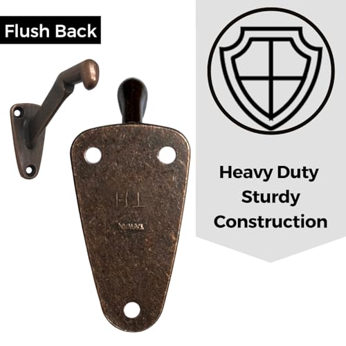 Handrail Bracket Heavy Duty Wall Mounted Antique Bronze V Style, 3 Pack | HOWTOOL - color: Antique Bronze