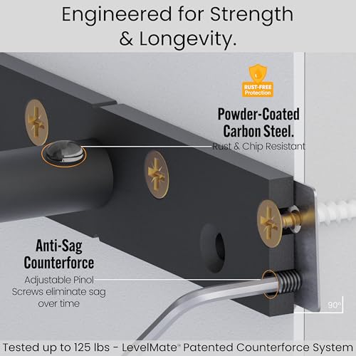 EVALD LevelMate™ Titan-Mount 8 Inch Floating Shelf Brackets, Heavy Duty Hidden Shelf Brackets for Floating Shelves, Black Carbon Steel Shelf Supports with Screws & Anchors (4 Pack) - size: 8 Inch, style: 4 Pack Titan-mount