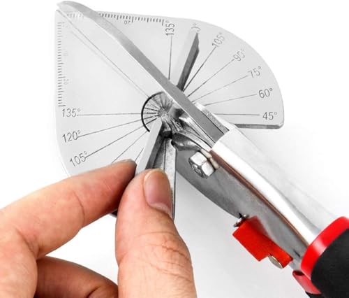 Multi Angle Miter Shear Cutter Hand Tools,45-135 Degree Adjustable Angle Scissors Trim Shears Tools for Vinyl Wood Molding Trim - color: Shear Cutter Hand Tools