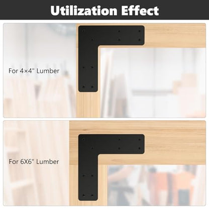 AOKLI 8 Pack 10" X10" Post to Beam Connector Bracket for 6x6 Brackets - style: 8 Pack L Shape（10X10）