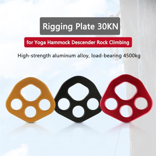 Rigging Plate 30KN Aluminum Force Divider Plate Bear Anchor for Dance Yoga - color: Red