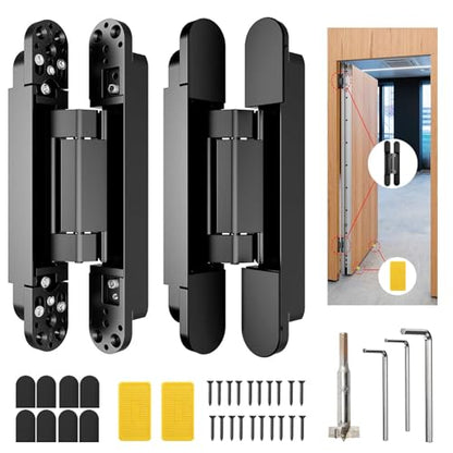9.7" Hidden Door Hinge/Concealed Hinges,Invisible Hinges - color: Black, size: 9.7 inches