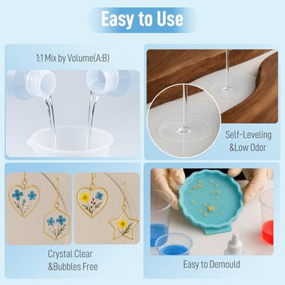 DR.RESIN Epoxy Resin Kit 16oz Clear Resin Kit Self-Leveling for Craft Molds - size: 16 oz