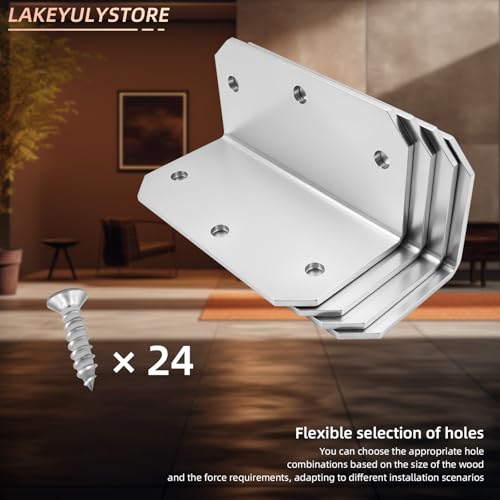 4 Inch L Brackets Corner Braces for Wood Furniture 4 Pack