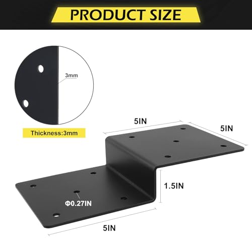4Pcs Z Brackets,5"x 5" Connector Bracket for Wood Post to Beam Support - size: Z 5''X5''
