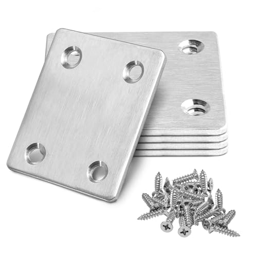 60 x 50 x 2mm Flat Mending Plate - Stainless Steel - Silver - 6Pcs - color: Silver, size: 60 x 50 x 2mm