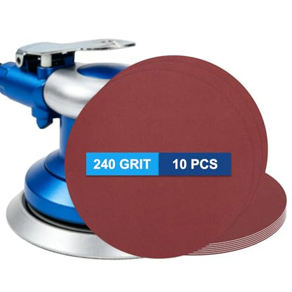 10 Pack 9 Inch PSA Sanding Discs 240 Grit Aluminum Oxide Red - size: 240 grit
