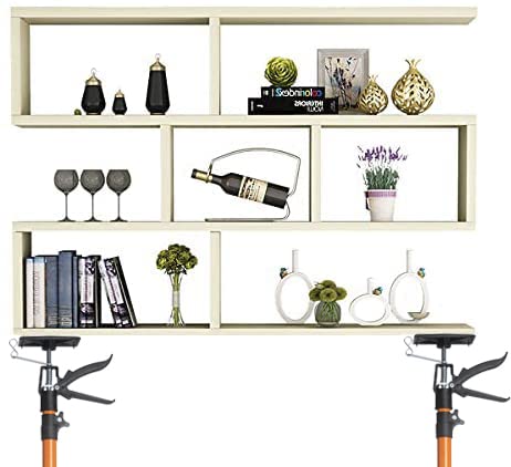 2PK Steel Telescopic Adjustable 3rd Hand Support System, Supports up to 154 lbs, Extends from 49 Inch to 114 Inch for Construction Rods, Cabinet Jacks, Cargo Bars, Drywalls
