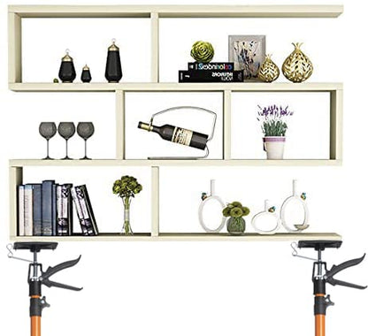 2PK Steel Telescopic Adjustable 3rd Hand Support System, Supports up to 154 lbs, Extends from 49 Inch to 114 Inch for Construction Rods, Cabinet Jacks, Cargo Bars, Drywalls
