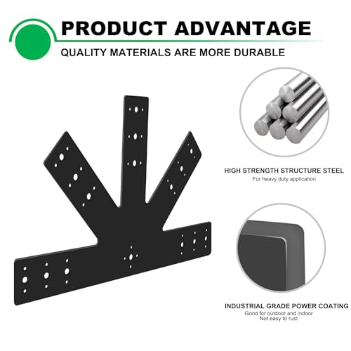 24x13.5 Gable Plate Pergola Truss Roof Plate Connector Black