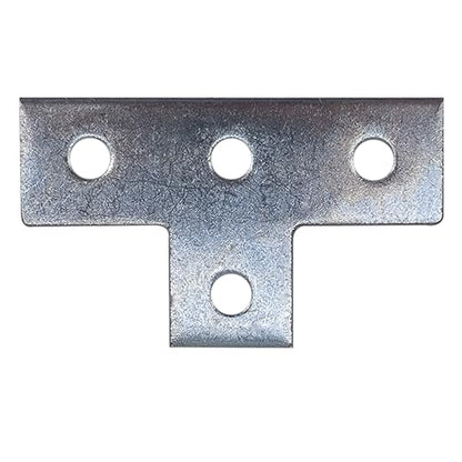 4 Hole T Shaped Brackets Flat Plate for 1/2" Bolt in 1-5/8" Strut Channel - size: 4 Hole T Shaped