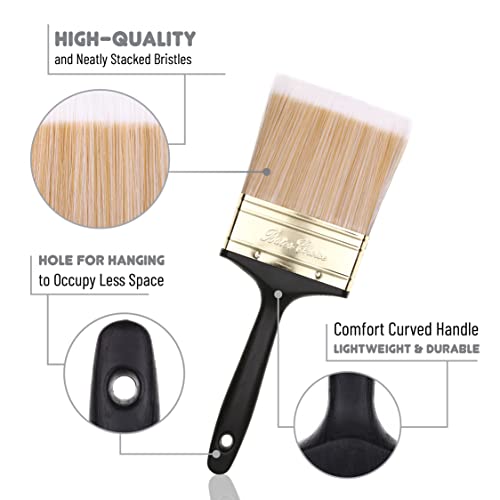 Bates- 4 Inch, Soft Tip Paint Brushes for Walls, Trim Paint Brushes, Stain Brush, Paint Brushes for Painting Walls, Oil Paint Brush - size: 4 Inch, 1 Pack