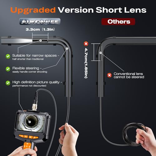 1920P HD Endoscope Camera with Light, 4.3" IPS Handheld Borescope - size: 4.3" Handheld Borescope-ES05X