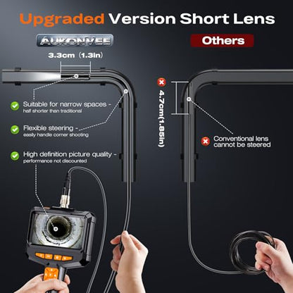 1920P HD Endoscope Camera with Light, 4.3" IPS Handheld Borescope - size: 4.3" Handheld Borescope-ES05X