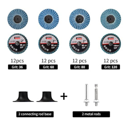 HOMO FABER 50Pcs Die Grinder Sanding Discs, 2 Inch Flap Discs Roll Lock - size: 2 Inch