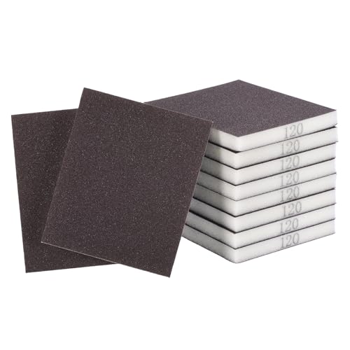 10Pcs 120Grit Double-Sided Sanding Sponges, Washable & Reusable - size: 120Grit