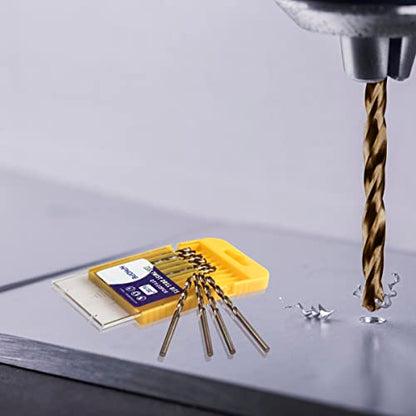 5/32 Inch Cobalt Drill Bits 10Pcs - HPHOPE M35 HSS Metal Twist Drill Bits Set, Jobber Drill Bits Length and Straight Shank, Suitable for Drilling in Hard Metal, Stainless Steel, Cast Iron - size: 5/32-inch, 10Pcs
