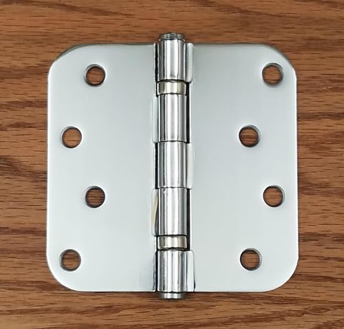 Ball Bearing Door Hinges Polished Chrome 4 Inch - 5/8 Inch Radius 6-Pack - color: Polished Chrome, size: 4" x 4" 5/8" radius (Pack of 6)