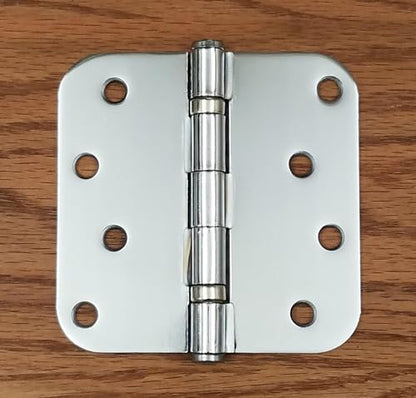 Ball Bearing Door Hinges Polished Chrome 4 Inch - 5/8 Inch Radius 6-Pack - color: Polished Chrome, size: 4" x 4" 5/8" radius (Pack of 6)