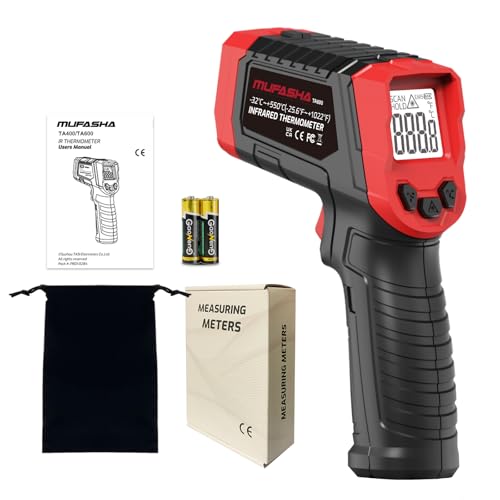 MUFASHA Non-Contact Infrared Thermometer Gun, -25.6℉ to 1022℉ - color: red