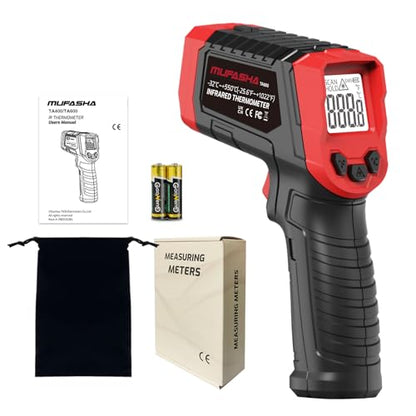 MUFASHA Non-Contact Infrared Thermometer Gun, -25.6℉ to 1022℉ - color: red