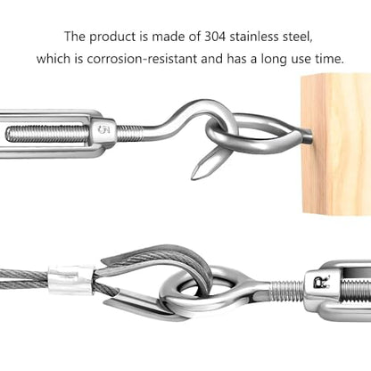 TooTaci 10 Pack M5 Turnbuckle, 304 Stainless Steel Turnbuckle Hook and Eye - size: M5 OC-10Pcs