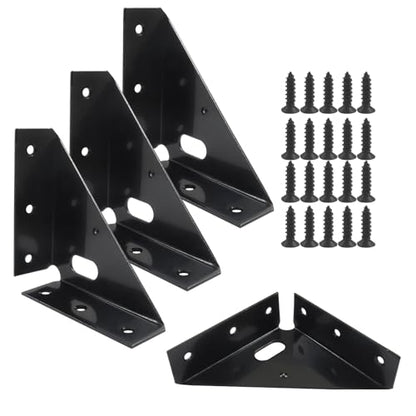 85mm Corner Brace Brackets, 4Pcs, Black - size: 85mm