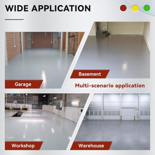 DWIL Garage Floor Epoxy Kit – Light Gray, 250sqft for Concrete - size: 110 Fl Oz (Pack of 1)