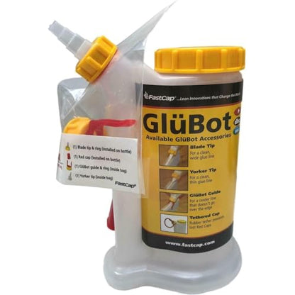 Fastcap Glue Dispenser, Yellow/White, 16 oz, Plastic GB.GLUBOT.YB - 1 Each