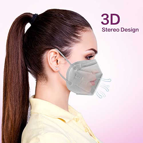 Miuphro 50 Pack Cup Dust Safety Disposable Masks, KN95 5-Layer Foldable Masks - color: Gray