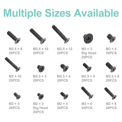 300Pcs Black Laptop Notebook Computer Replacement Screws Kit