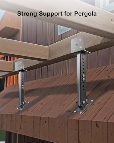 Roof Riser Brackets Kit, Adjustable Saddle for 4"x4" and 4"x6" Wood Post