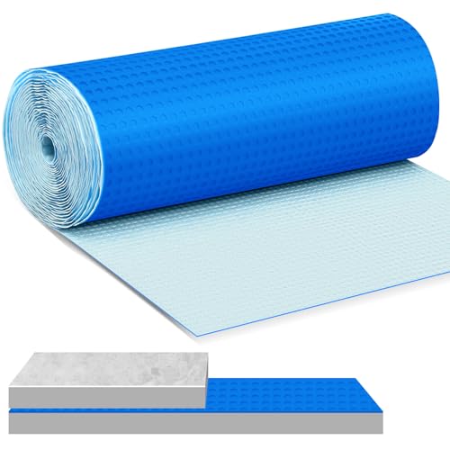 Drydiet 323 Sqft Uncoupling Membrane for Tile 1/8''(3mm), Blue - color: Blue, size: 323 Sqft