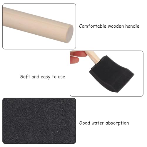 200Pack Foam Paint Brushes 1 inch Bulk, Sponge, for Painting, Blk