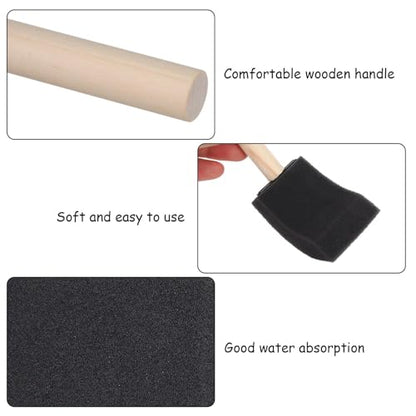 200Pack Foam Paint Brushes 1 inch Bulk, Sponge, for Painting, Blk