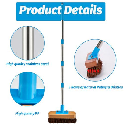 YONILL Floor Scrub Brush with Long Handle for Deck, Patio,Garden, Sidewalk
