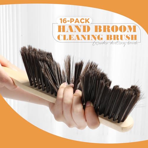 Tioncy 16 Pieces Wooden Dust Brush Bulk Hand Broom Bench Brush