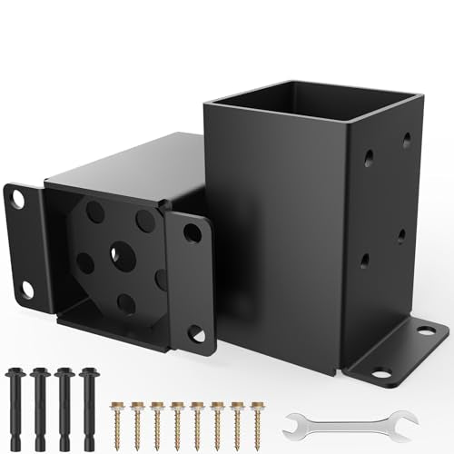 4x4 Post Base, Inner Size 3.5x3.5 Inch, Heavy Duty Post Anchor Base(2 Pcs)