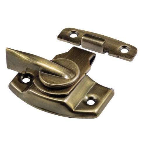 Prime-Line F 2566 Sash Lock, 1-3/4 and 1-1/2 In. Hole Centers, Fits Single/Double Hung Wood Windows, Steel w/Diecast Lever, Antique Brass-Plated, (Single Pack) - color: Antique Brass