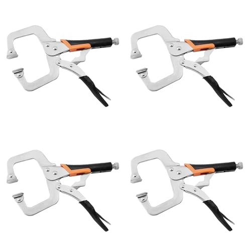 11-Inch C-Clamp Locking Pliers,Heavy Duty Vise Grip Welding Clamp With Swivel Pads for Woodworking,Home,Metalworking,Auto Repair(4 Pack) - size: 11 inch 4 Pack