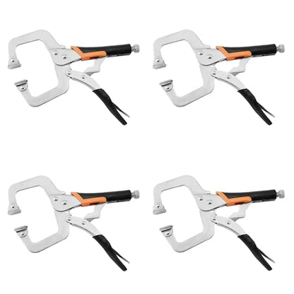 9-Inch C-Clamp Locking Pliers,Heavy Duty Vise Grip Welding Clamp With Swivel Pads for Woodworking,Home,Metalworking,Auto Repair(4 Pack) - size: 9 inch 4 Pack