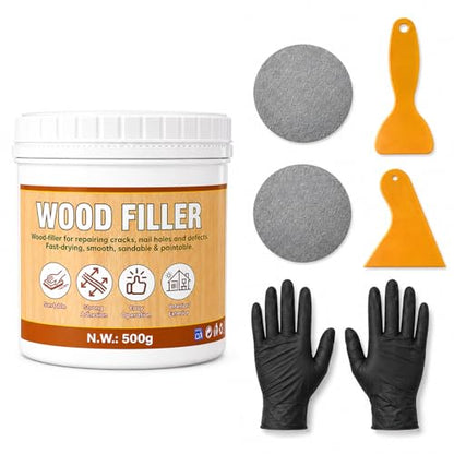 Wood Filler Repair Kit, 16.9oz Wood Putty White
